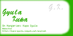 gyula kupa business card